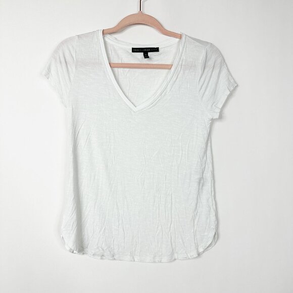 2/$30 White House Black Market Everyday Short Sleeve V-Neck Tee White XS #A0052 - Picture 3 of 8